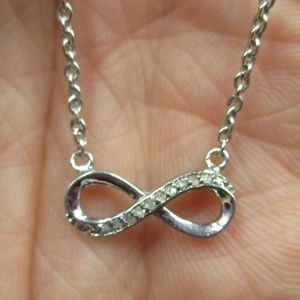 Vintage 18" Sterling Diamond Infinity Necklace